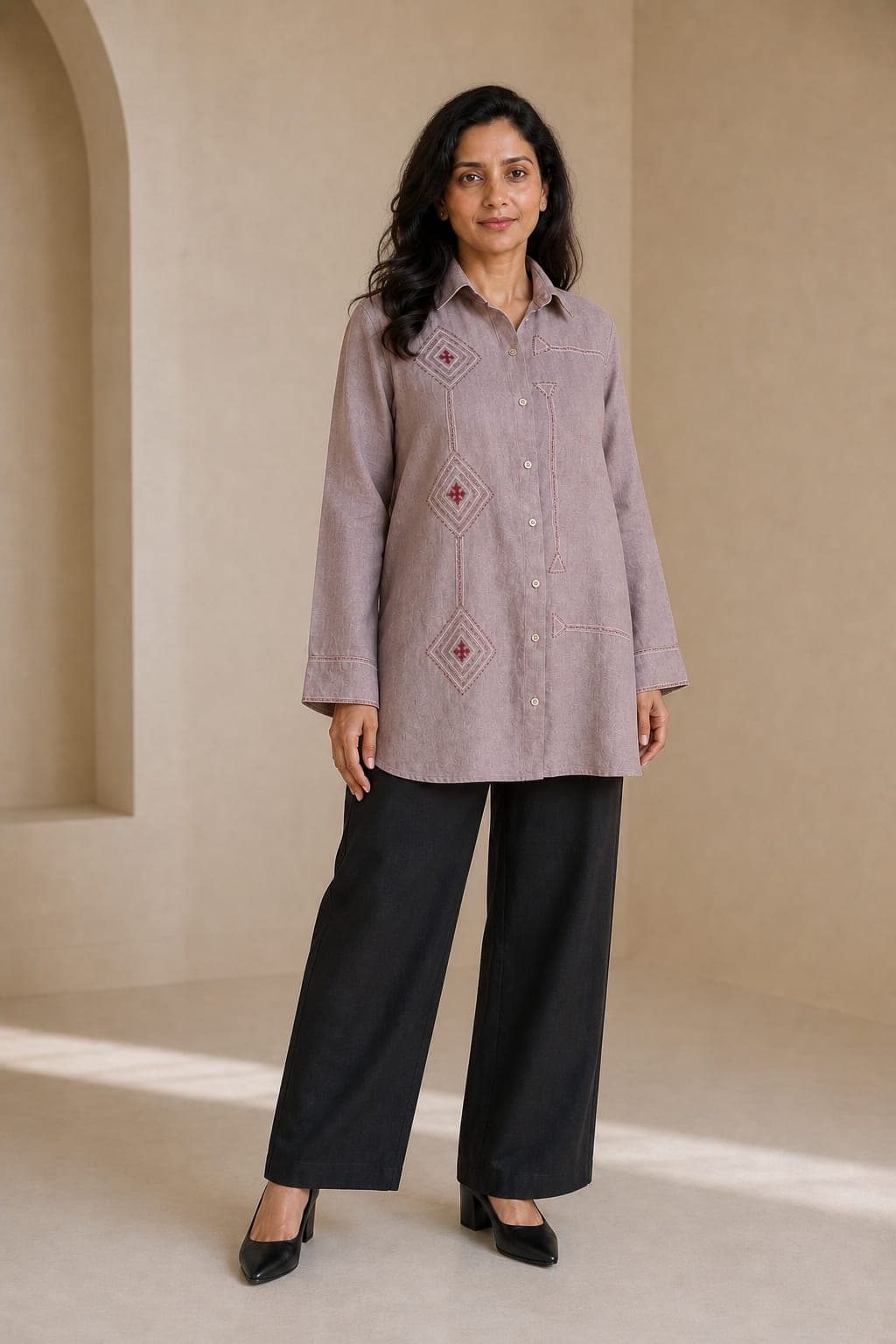 Fuchsia Linen Shirt - view 1 of 5