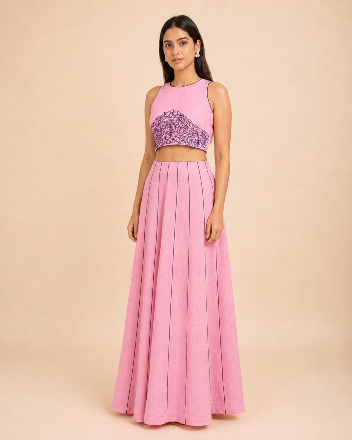 Blush Verse Hand-Embroidered Linen Set - view 2 of 5