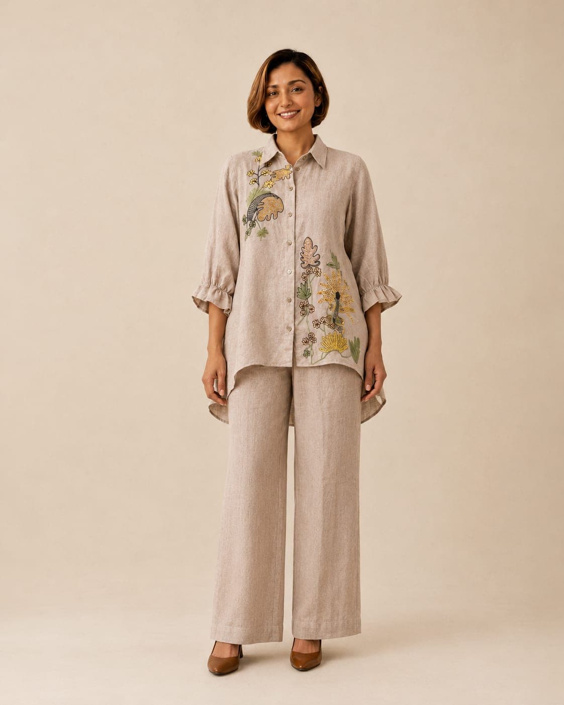 Meadow Script Linen Co-ord Set - view 1 of 5
