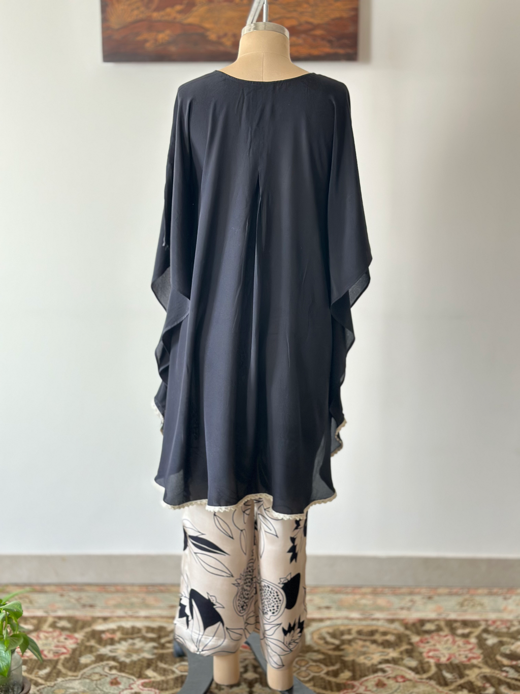 Midnight Botanical -  Pure Crepe Kaftan Co-ord Set