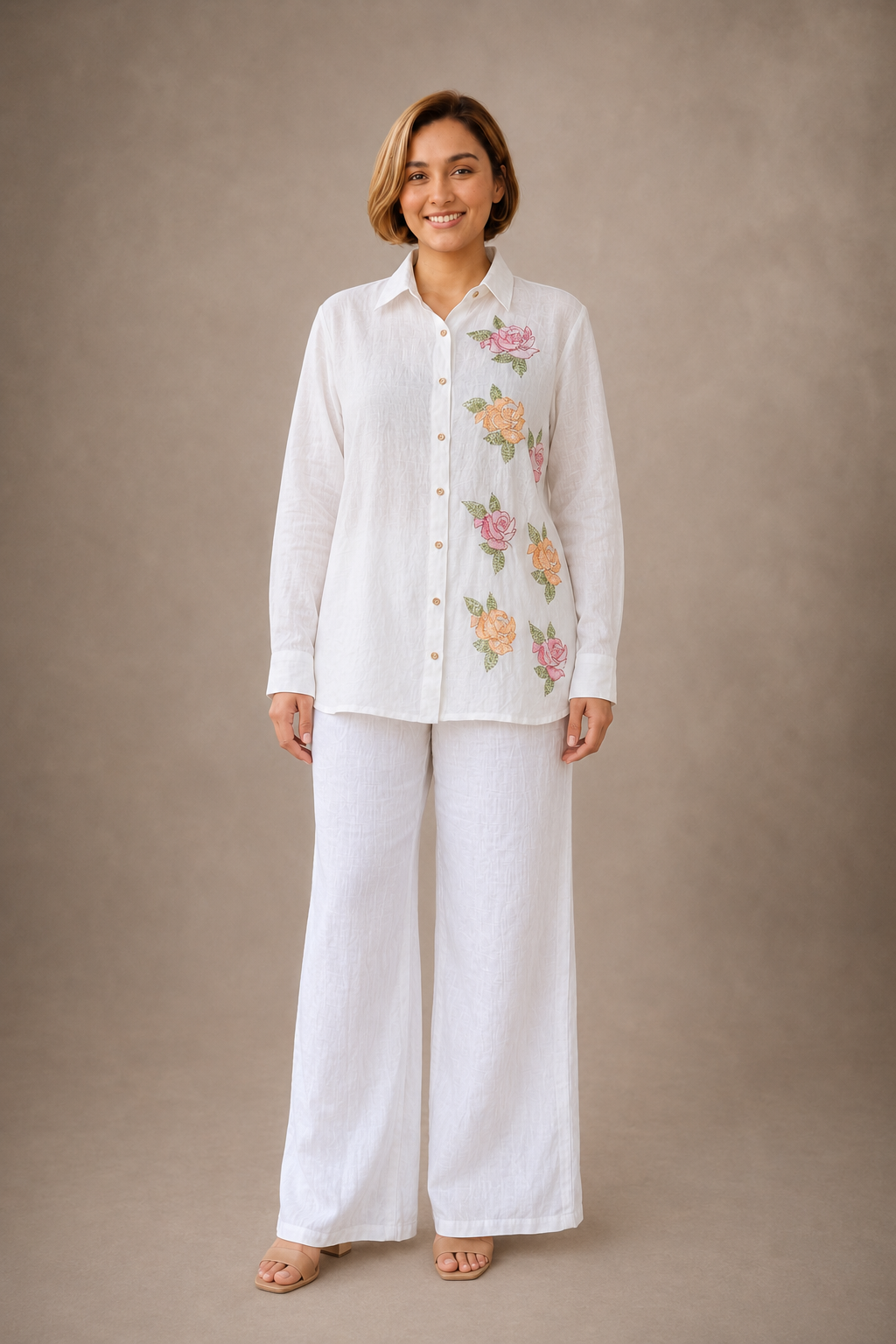 Long Pure Sleeve Linen Shirt