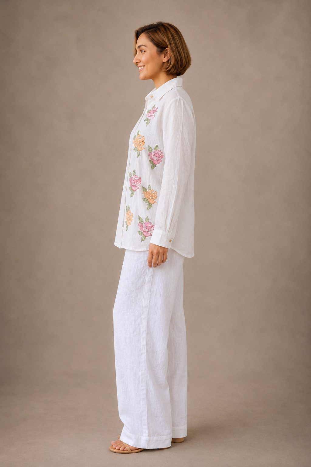 Long Pure Sleeve Linen Shirt