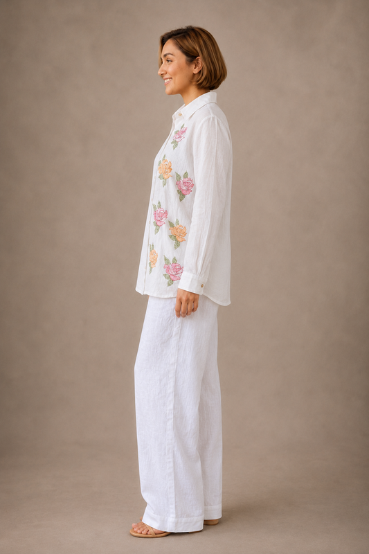 Long Sleeve Pure Linen Shirt
