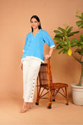 Azure Whisper Linen Top