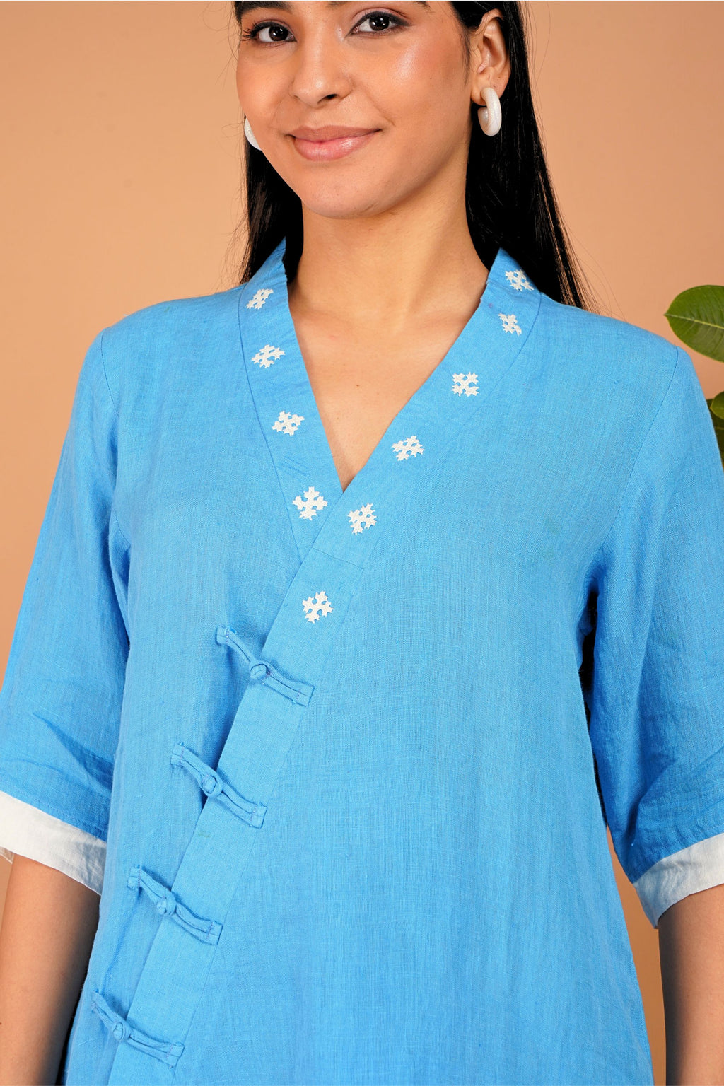 Azure Whisper Linen Top