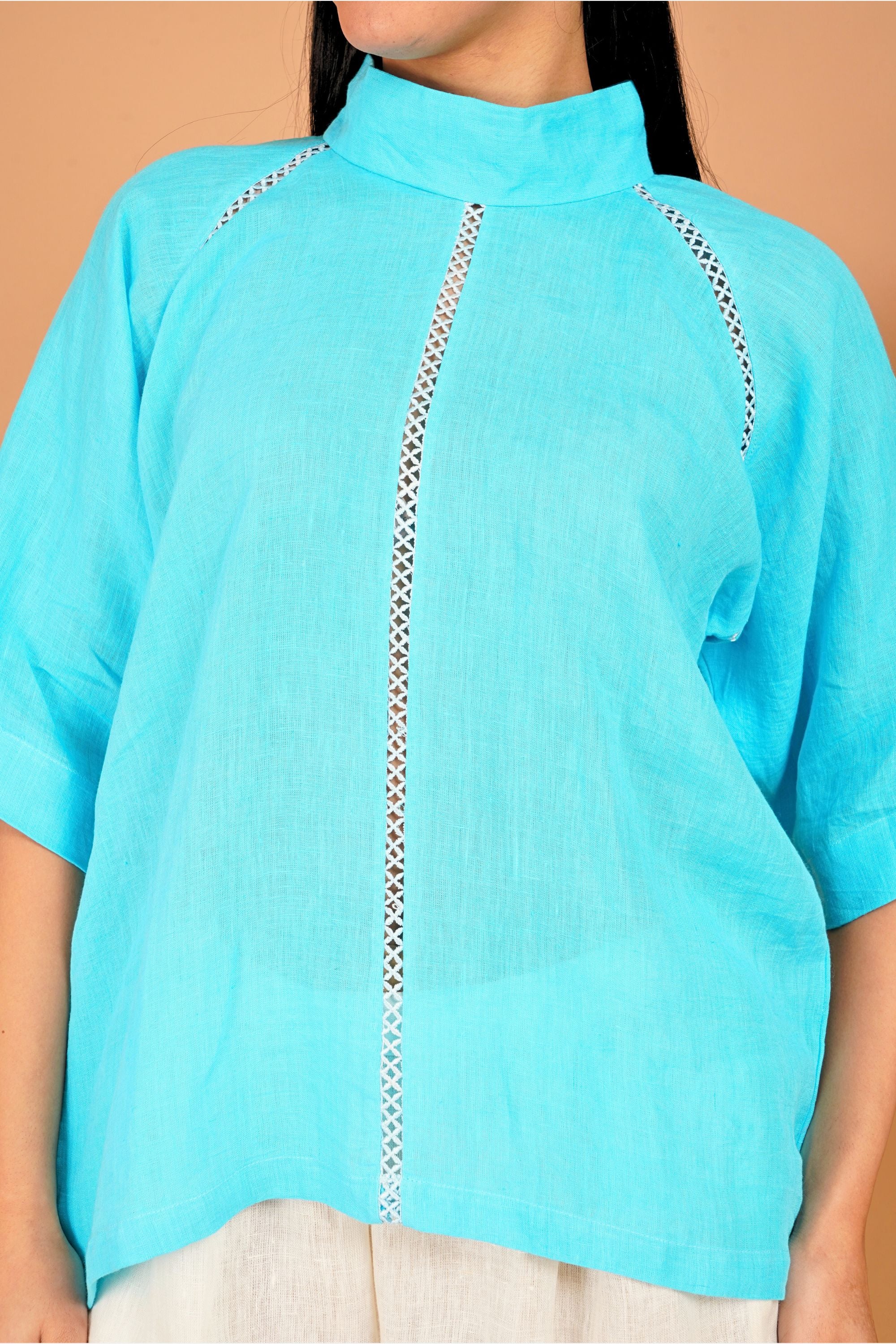 Celeste Line Linen Top