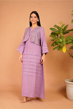 Amethyst Tide Layered Linen Dress Set