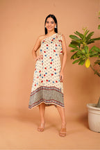 Ivory Drift One-Shoulder Modal Silk Dress
