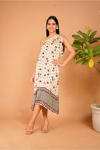 Ivory Drift One-Shoulder Modal Silk Dress