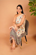 Ivory Drift One-Shoulder Modal Silk Dress