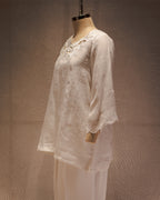 Cloud Leaf Pure Linen Top