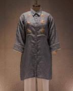 Slate Bloom Shirt Dress