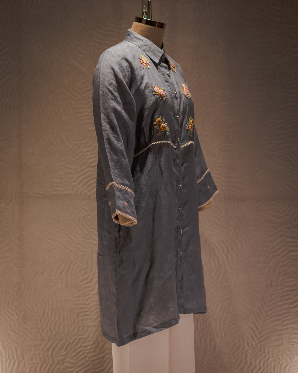 Slate Bloom Shirt Dress
