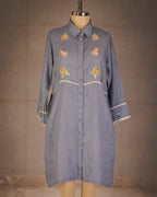 Slate Bloom Shirt Dress