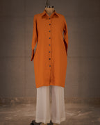Saffron Muse Pure Linen Dress