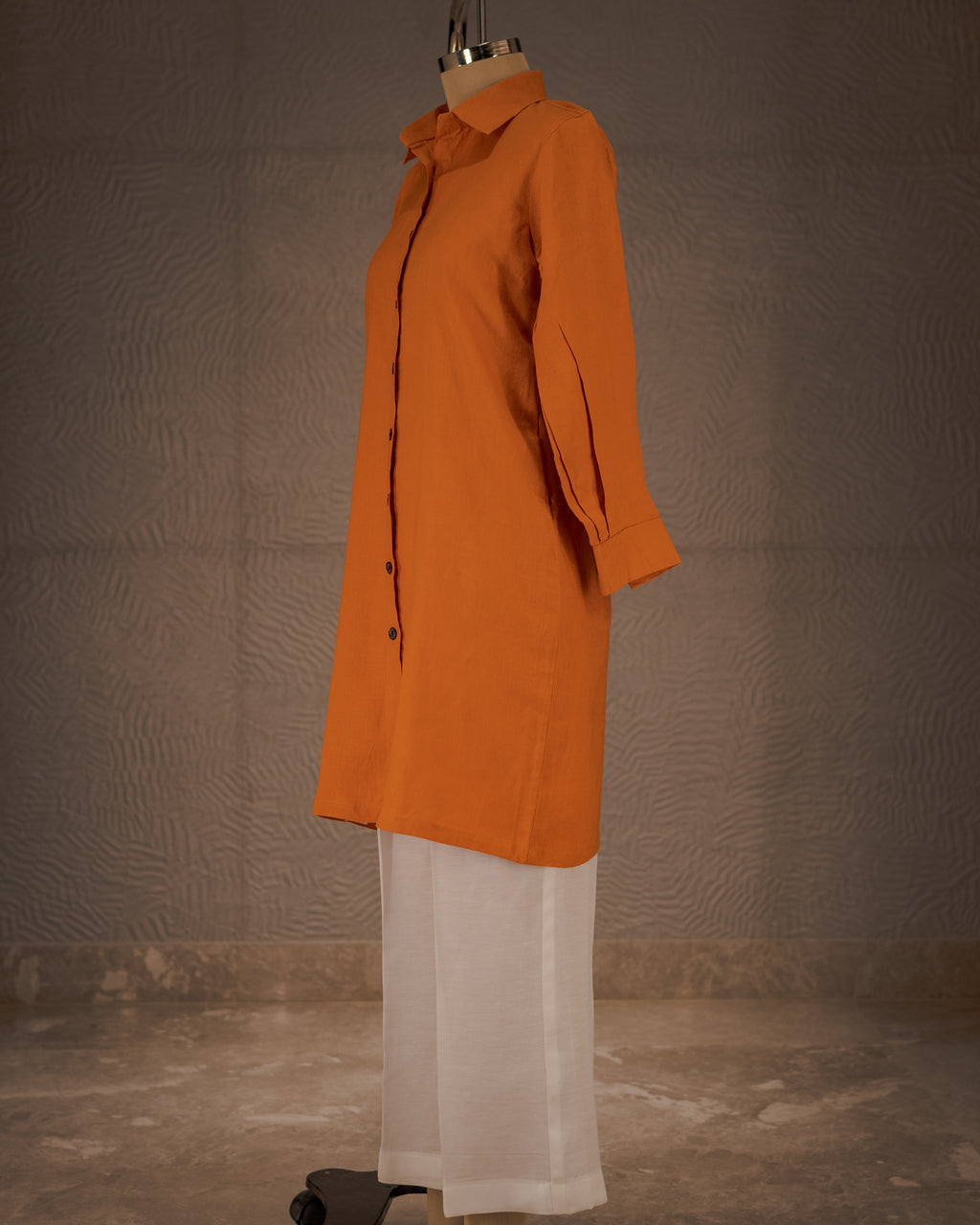 Saffron Muse Pure Linen Dress