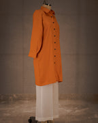 Saffron Muse Pure Linen Dress