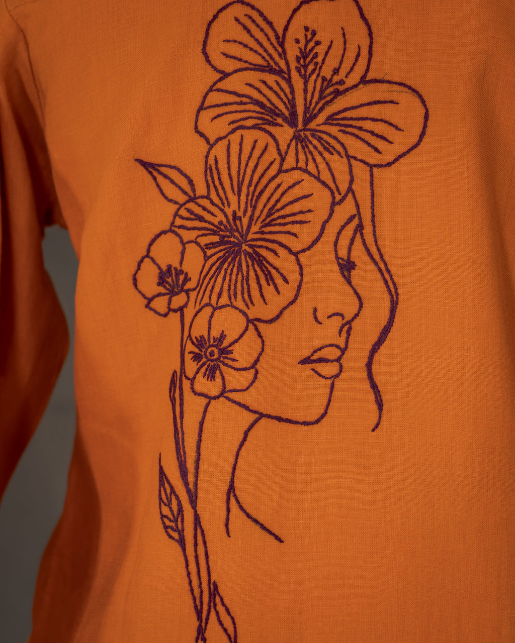 Saffron Muse Pure Linen Dress