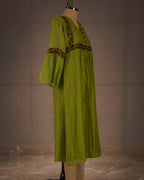 Verdant Rose Gathered Dress