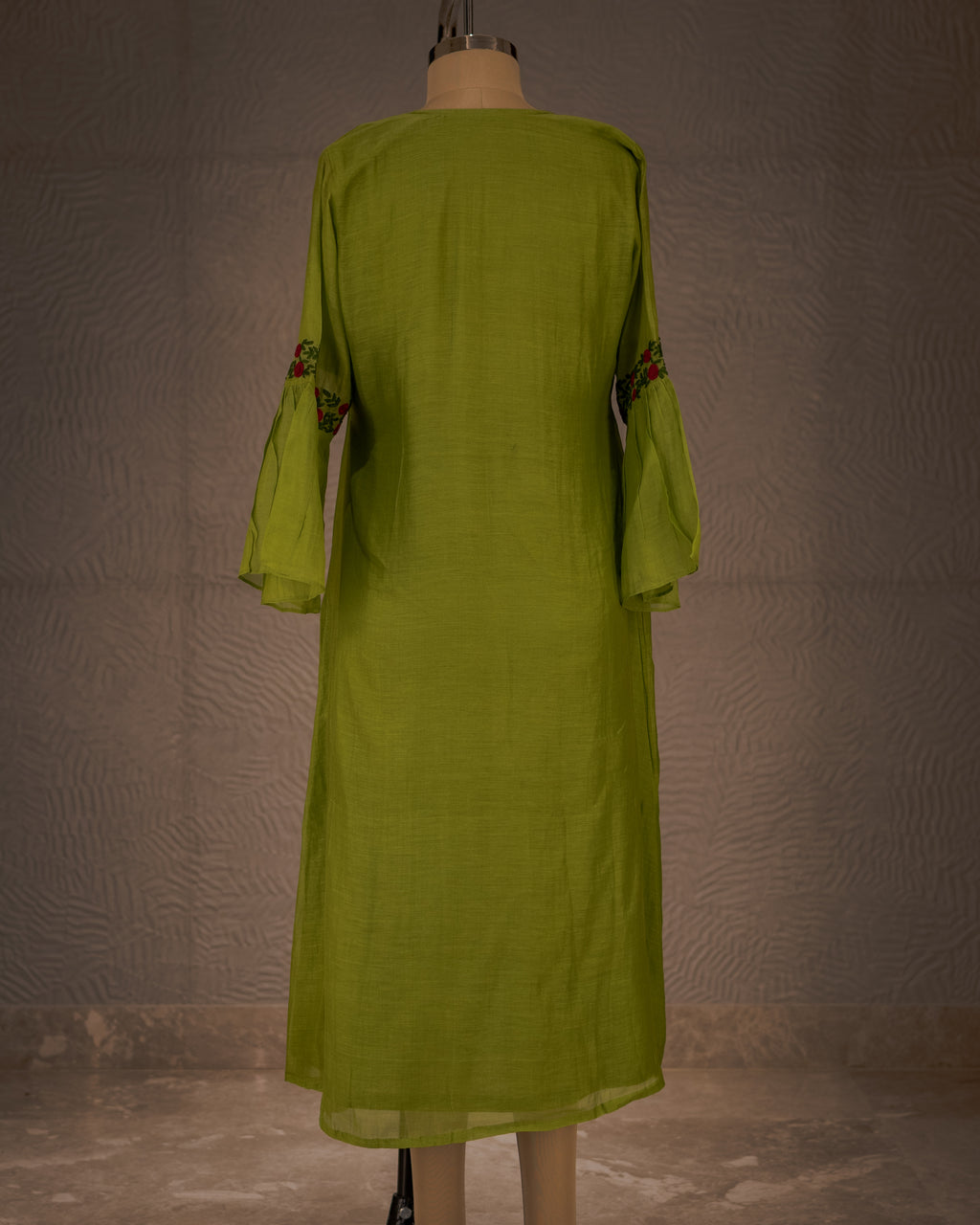 Verdant Rose Gathered Dress