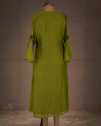 Verdant Rose Gathered Dress