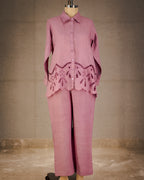 Rose Broderie Pure Linen Co-ord Set