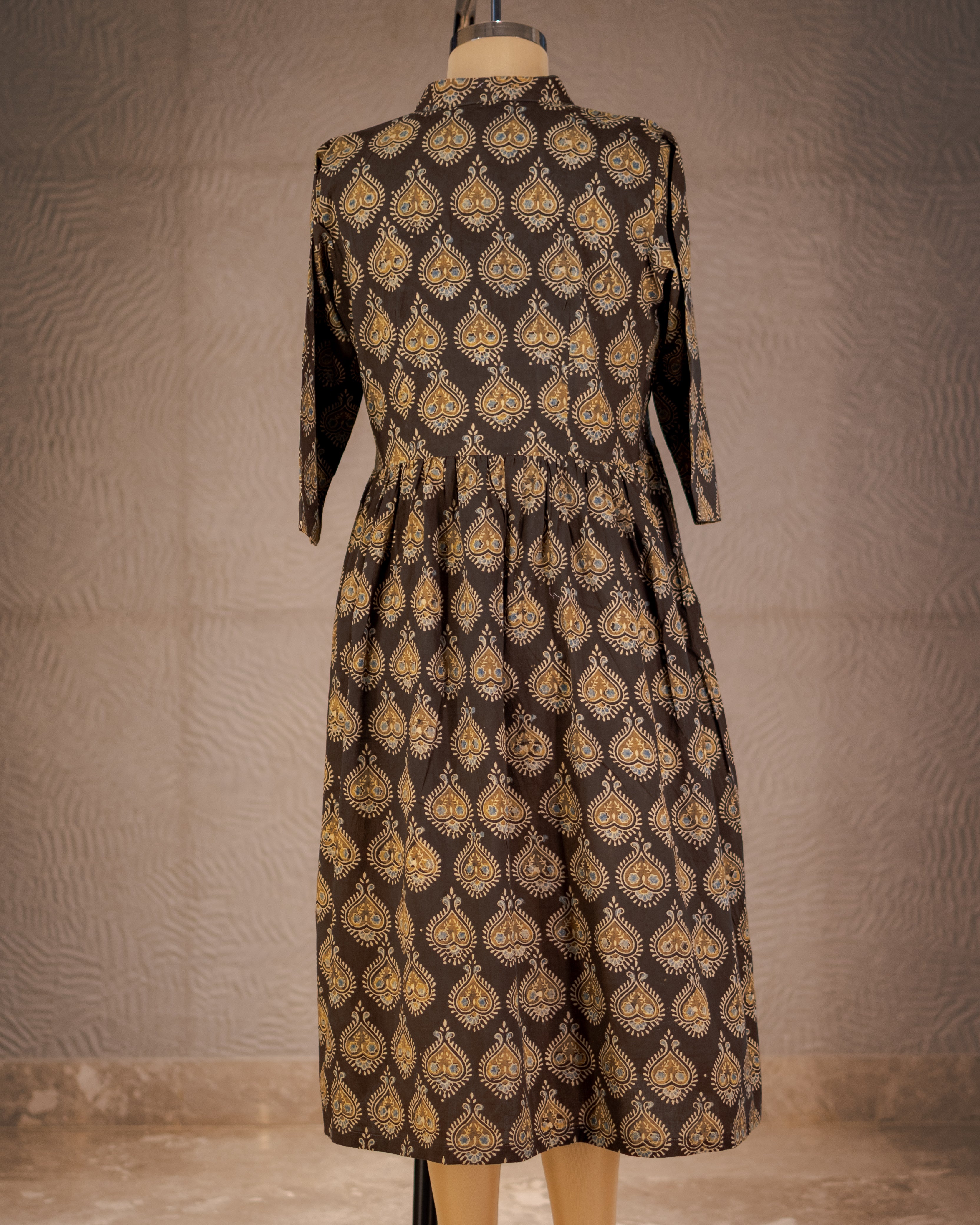Dark Paisley Block Print Dress