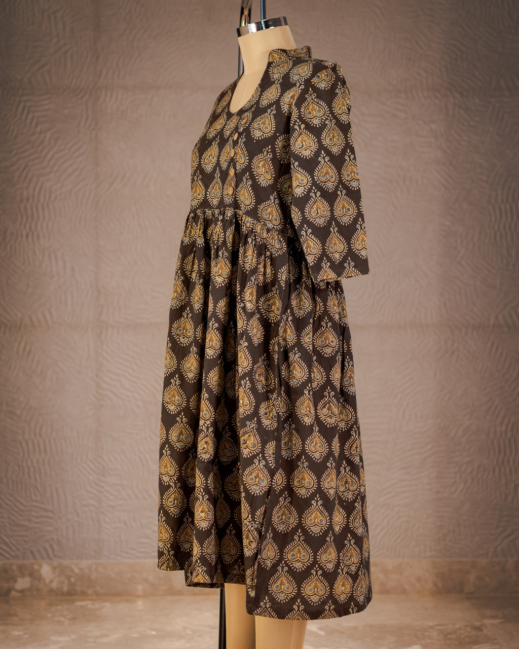 Dark Paisley Block Print Dress