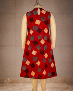 Crimson Tiles Hand Block Cotton Dress