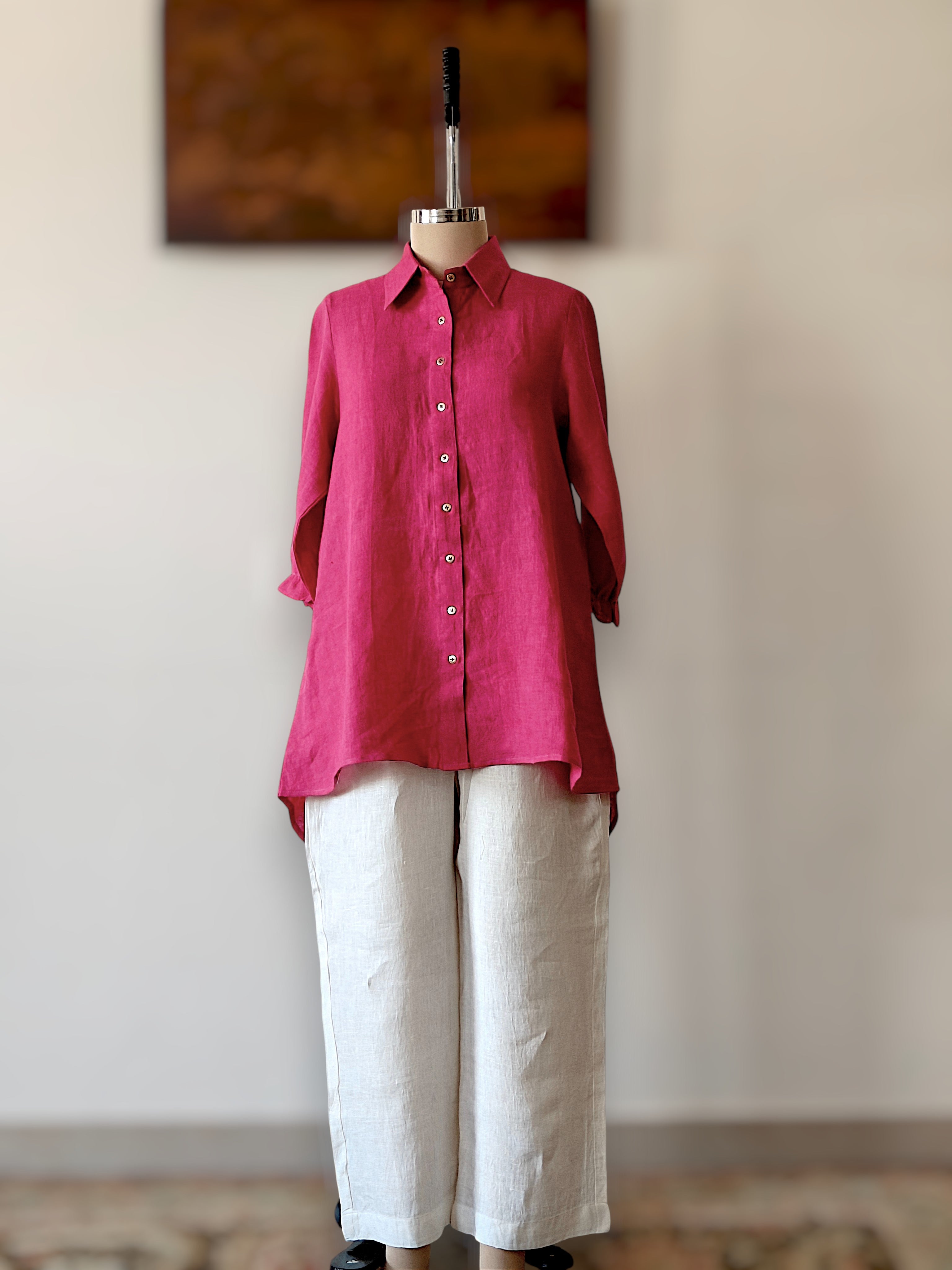 Fuchsia Linen Shirt
