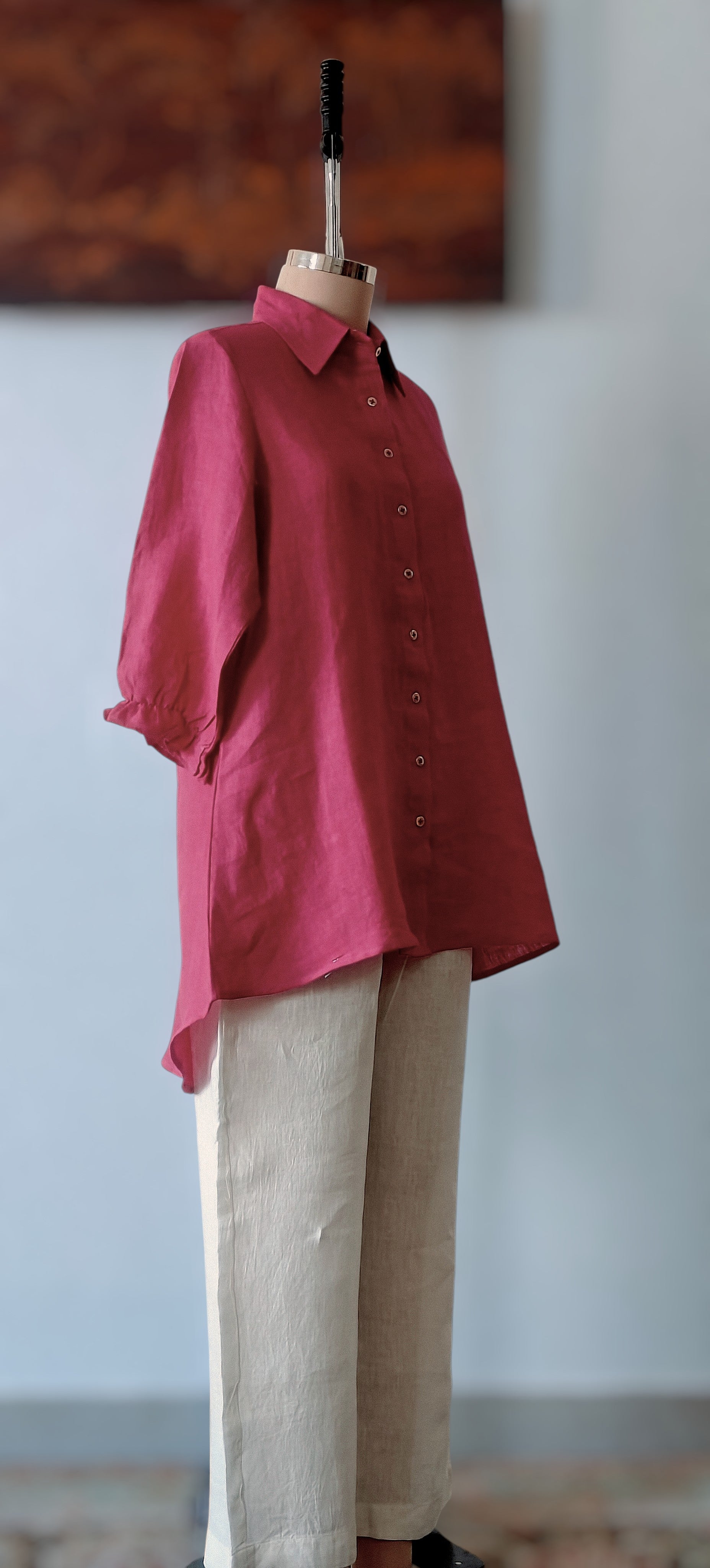 Fuchsia Linen Shirt