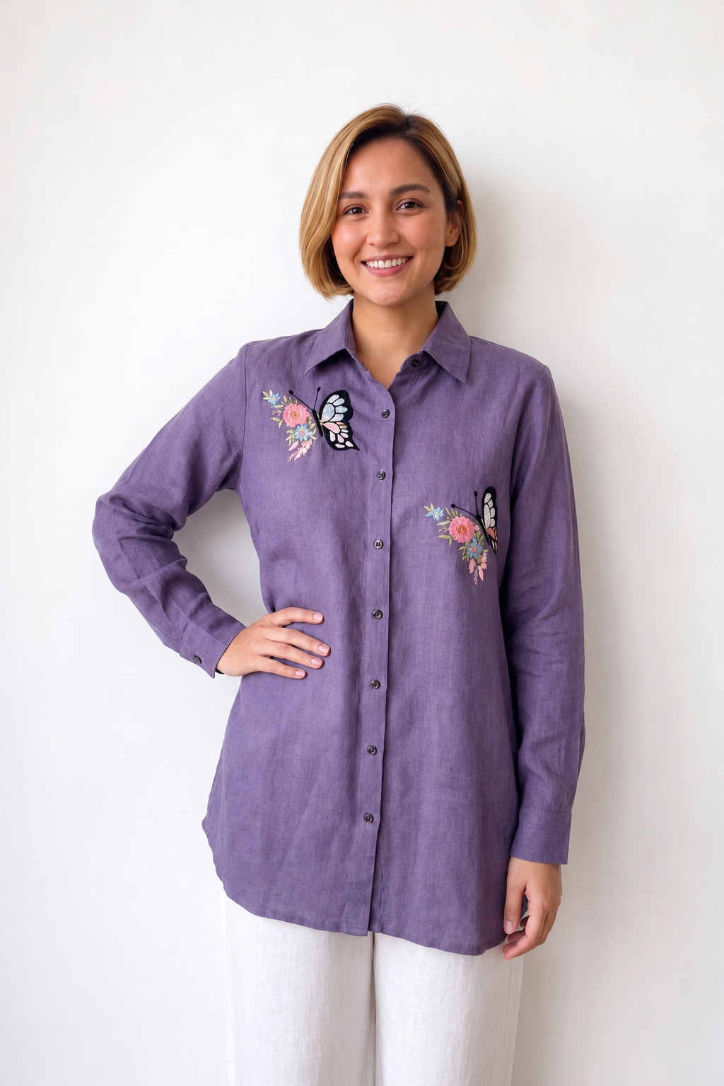 Flutter & Bloom Button-Down - View 1