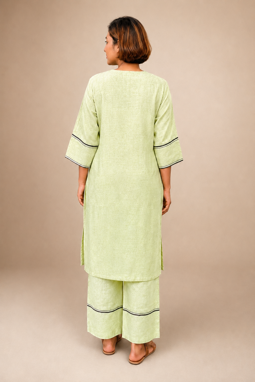 Lime Green Linen Co-ord Set - View 4